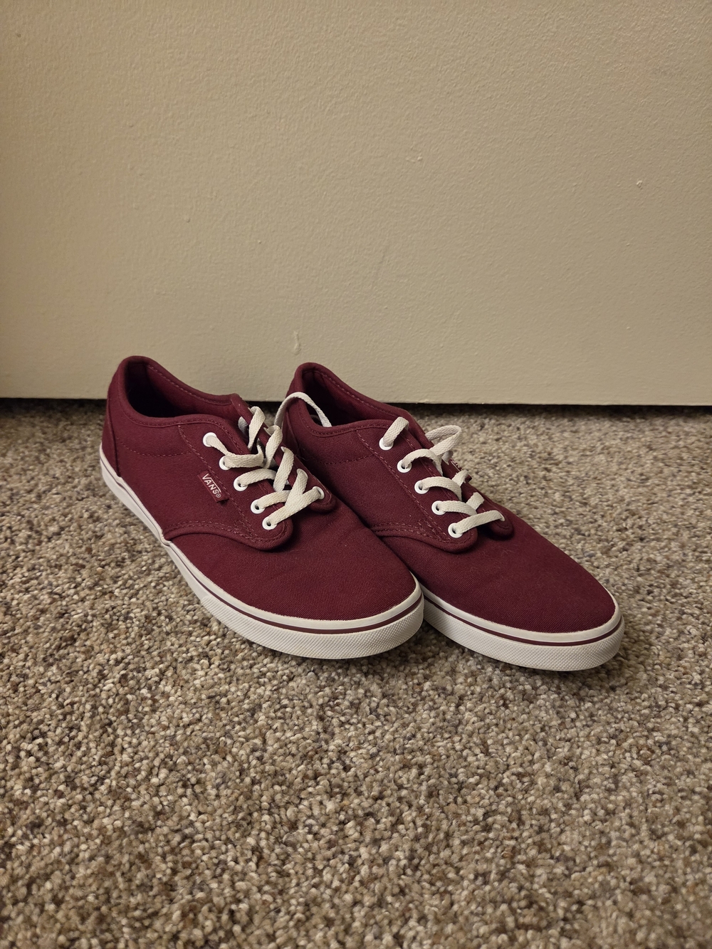 Vans Women's Canvas Sneakers in Burgundy with White Soles